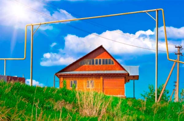 
Магистральный газ на участке
