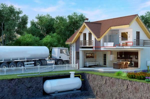 
Газгольдер на жилом участке
